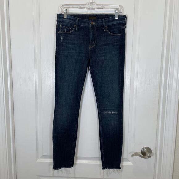 Mother Jeans The Looker Ankle Fray Partner in Crime Wash Dark Distressed 29 - Picture 2 of 8